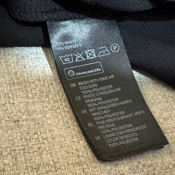 H&M, Lightweight Chiffon Flutter Sleeve Blouse, Black, 12 - Picture 13 of 14